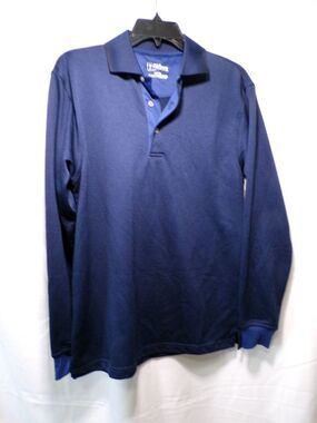 Izod Pga Tour Men's Long Sleeve Performance Polo Shirt S/M Blue